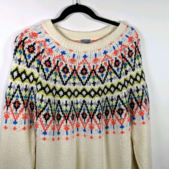 Aerie Fair Isle Nordic Knit Tunic pattern Sweater - Picture 7 of 13